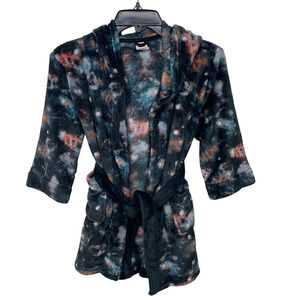 NWT New Cat & Jack Boys XS 4/5 Super Soft Black Galaxy Stars Robe w Belt
